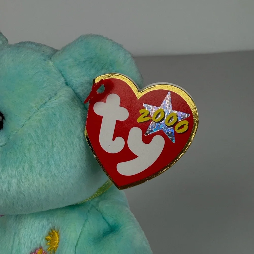 Ty Beanie Baby Teal Ariel Teddy Bear Plush‎ Toy 2000 PE Pellets